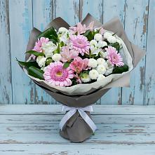 Букет цветов из:  Герберы, Альстромерии и Хризантемы в Бутово
