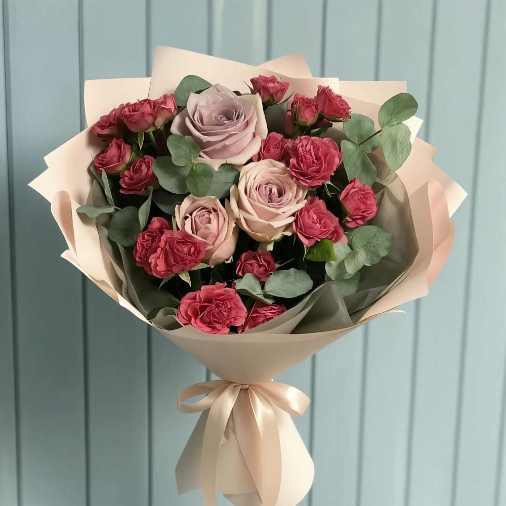 Букет цветов из: Гвоздики и Розы в Бутово