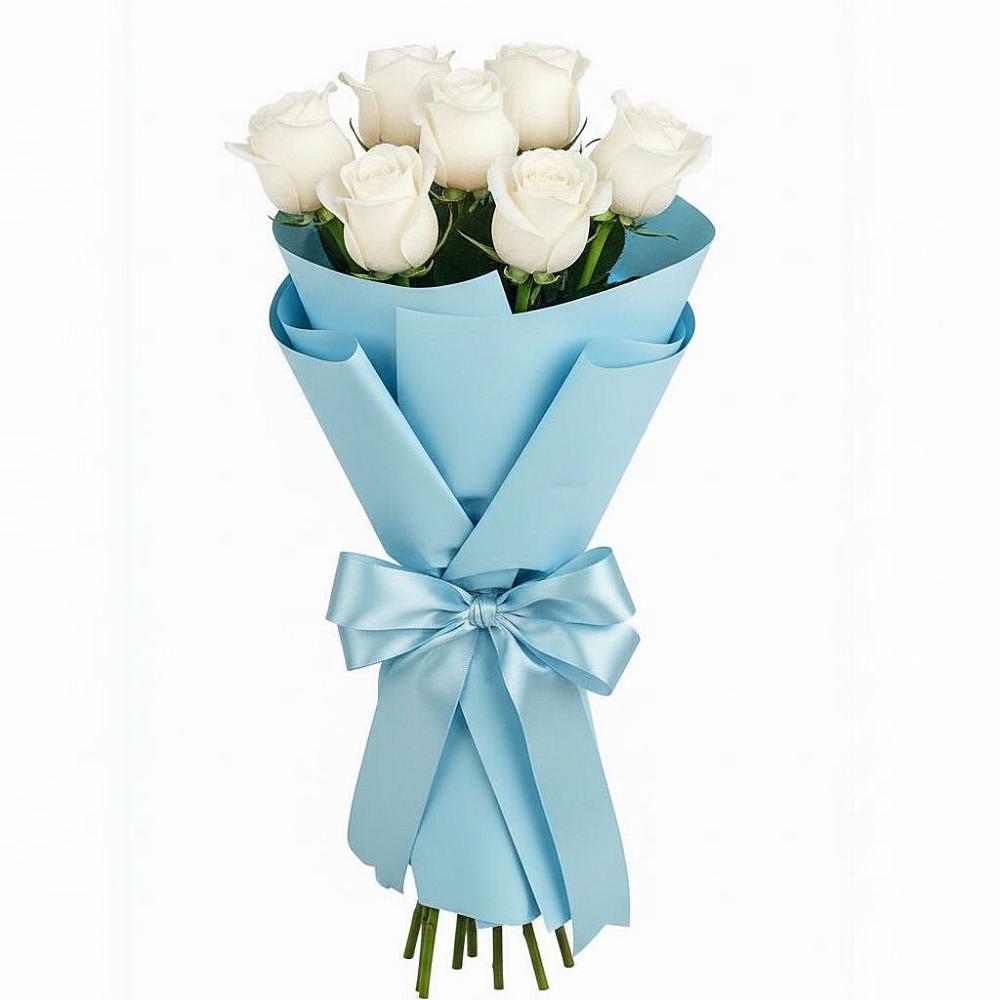 Букет 7 белых роз Проуд в Бутово