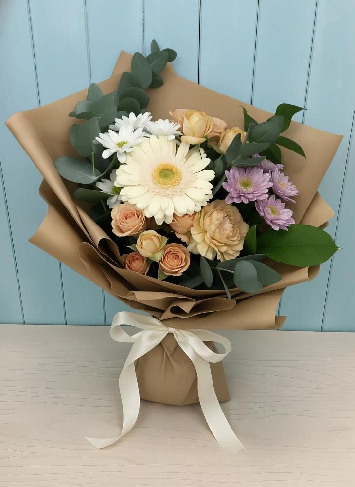 Букет цветов из: Герберы и Хризантемы в Бутово