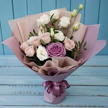 Букет цветов из:  Розы и Лизиантусы в Бутово