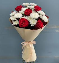 Букет цветов из:  Розы и Хризантемы в Бутово