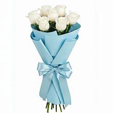 Букет 7 белых роз Проуд в Бутово