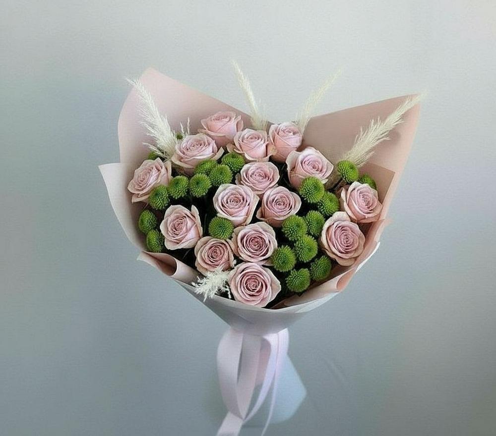 Букет цветов из: Розы и Хризантемы в Бутово