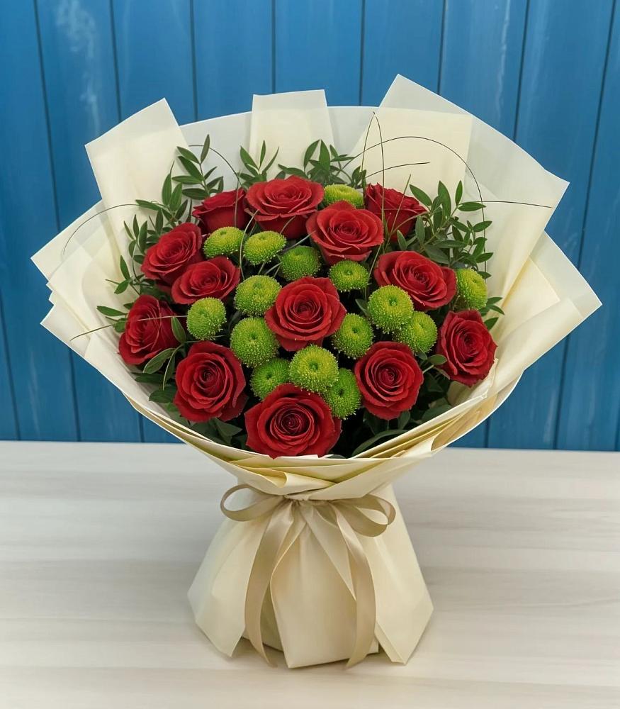 Букет цветов из: Розы и Хризантемы в Бутово